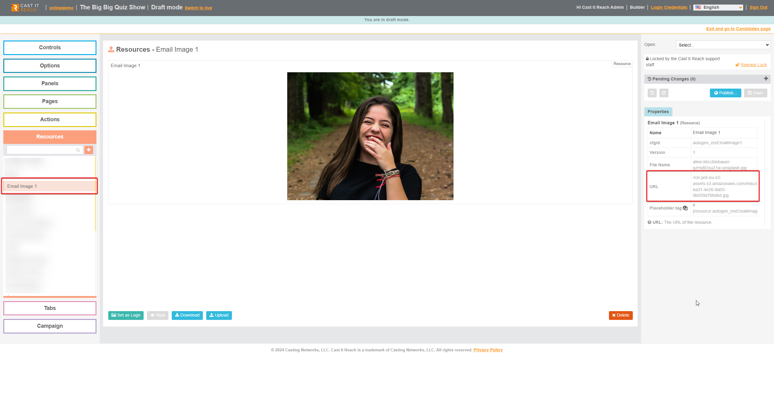 Your new resource will look a bit like this